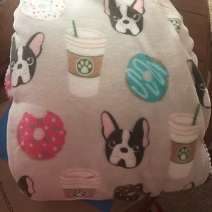 New French Bulldog Starbucks Throw Blanket
